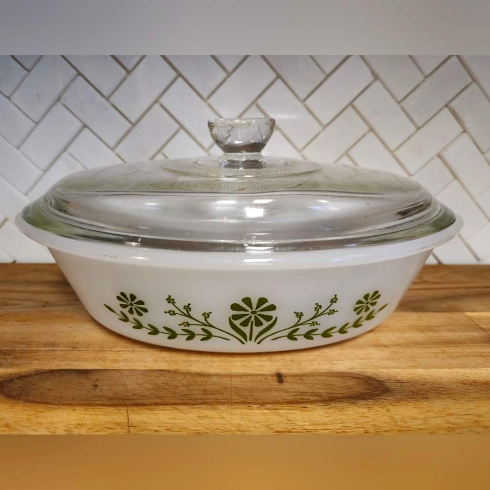 Vintage Glasbake Casserole Dish with Lid